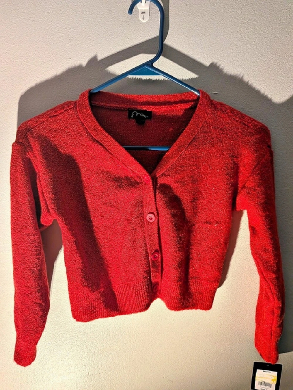 Girls Art Class Red Button-Front Cardigan